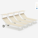 4 stuks ligbedden Alabama met stevige wielen en aluminium frame Aanbieding
