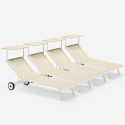 4 stuks ligbedden Alabama met stevige wielen en aluminium frame 