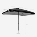 Eden Noir 3x2m rechthoekige aluminium tuinparasol met centrale paal Karakteristieken