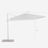 Vierkante aluminium zweefparasol 3 x 3 meter Paradise White Aankoop