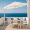 Vierkante aluminium zweefparasol 3 x 3 meter Paradise White Korting