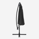 Achthoekige aluminium zweefparasol 3 meter Fan Noir Prijs