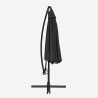 Achthoekige aluminium zweefparasol 3 meter Fan Noir Prijs