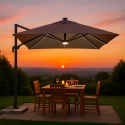Parasol Paradise Brown Light met ledverlichting, 3x3m Korting