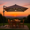 Parasol Paradise Brown Light met ledverlichting, 3x3m Korting