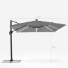 Parasol Paradise Brown Light met ledverlichting, 3x3m 