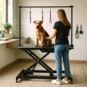 Verstelbare elektrisch opvouwbare honden- en katten trimtafel Chow Korting