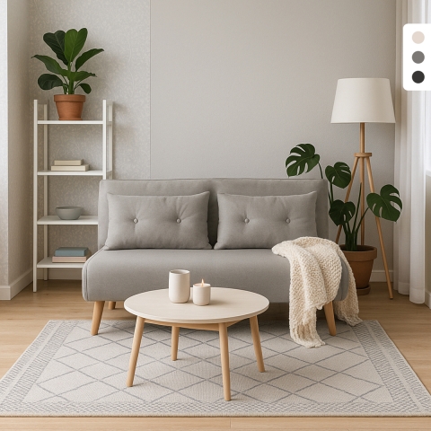 2-zits stoffen slaapbank in Scandinavische stijl Elettra Aanbieding