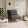 Stoffen klapbed fauteuil met houten pootjes Miriam Verkoop
