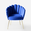 Kuipstoel in modern fluweel design met gouden poten Calicis Keuze