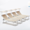 Set van 4 aluminium ligbedden met schuifdak Nettuno Aanbieding