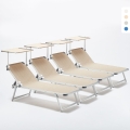 Set van 4 aluminium ligbedden met schuifdak Nettuno Aanbieding