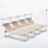 Set van 4 aluminium ligbedden met schuifdak Nettuno Aanbieding
