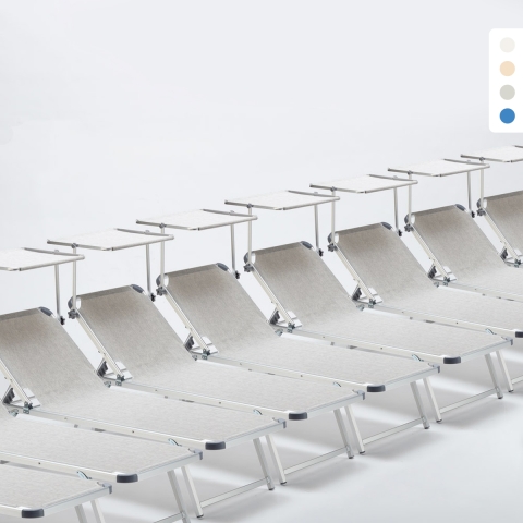 Set van 20 aluminium ligbedden met schuifdak Nettuno Aanbieding