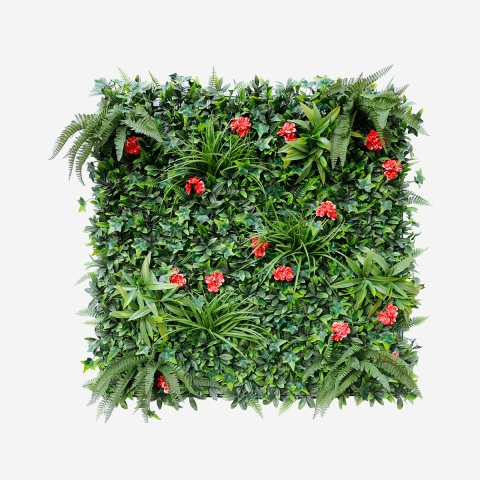 Kunstmatige altijdgroene haag 100x100 cm met 3D effect planten Lemox Aanbieding