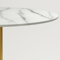 Ronde eettafel in Goblet-stijl 120 cm goud en marmereffect Monika+ Voorraad