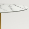 Ronde eettafel in Goblet-stijl 120 cm goud en marmereffect Monika+ Voorraad