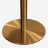 Ronde eettafel in Goblet-stijl 120 cm goud en marmereffect Monika+ Afmetingen