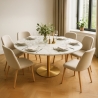 Ronde eettafel in Goblet-stijl 120 cm goud en marmereffect Monika+ Korting
