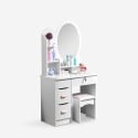 Make-up kaptafel Babette met ovale spiegel en kruk Catalogus