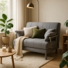 Stoffen slaapfauteuil 2-persoons opklapbare slaapbank Deborah Twin 