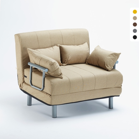 Stoffen slaapfauteuil 2-persoons opklapbare slaapbank Deborah Twin Aanbieding