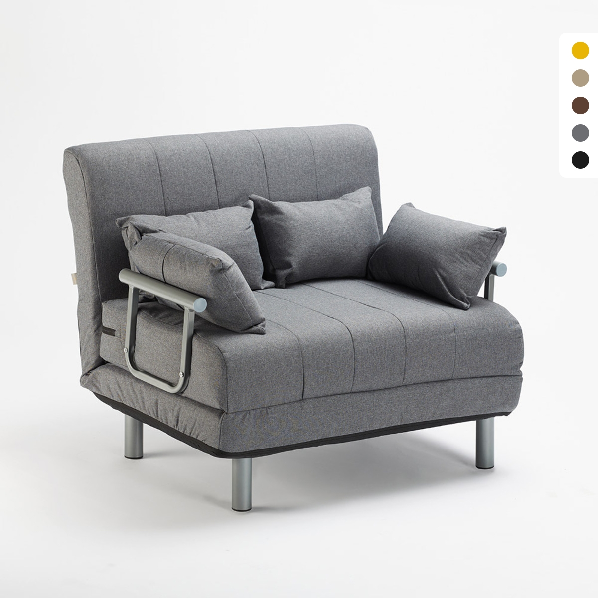 Stoffen slaapfauteuil 2-persoons opklapbare slaapbank Deborah Twin 