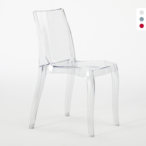 Set van 18 transparante Grand Soleil Cristal Light stoelen voor horeca of thuis Aanbieding
