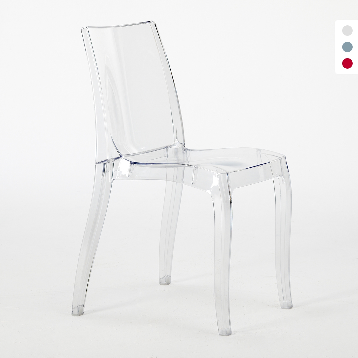 Set van 18 transparante Grand Soleil Cristal Light stoelen voor horeca of thuis Aanbieding