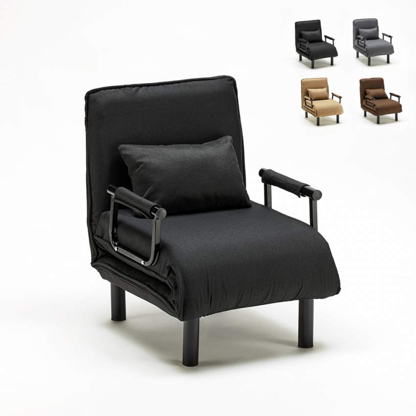 Slaapstoel 1 persoon opklapbare stoffen slaapfauteuil Deborah 