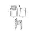 Polypropyleen stoelen armleuningen tuin cafès Grand Soleil Gruvyer Arm 