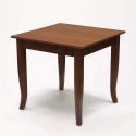 Set 4 stoelen met vierkante tafel voor keukenbar 80x80 hout Rusty 