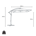 Vierkante parasol 2,5 meter aluminium structuur voor cafès hotel en tuin Shadow Model