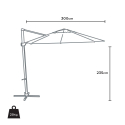 Aluminium zweefparasol 3 meter Paradise Karakteristieken