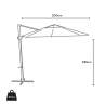 Aluminium zweefparasol 3 meter Paradise Karakteristieken