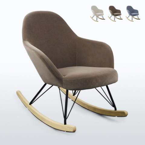 Schommelstoel met modern design in fluweel Eiffel Rocking