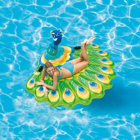 Intex 57250 opblaasbare luchtbed voor zwembad Mega Pauw Eiland