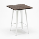Hoge tafel in industriële stijl van staal en hout 60x60 cm Welded Aanbod