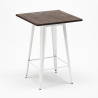 Hoge tafel in industriële stijl van staal en hout 60x60 cm Welded Aanbod
