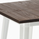 Hoge tafel in industriële stijl van staal en hout 60x60 cm Welded Korting