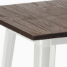 Hoge tafel in industriële stijl van staal en hout 60x60 cm Welded Korting