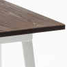 Hoge tafel in industriële stijl van staal en hout 60x60 cm Welded Kortingen