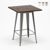 hoge tafel Lix-stijl van industrieel staal en hout 60x60 welded Catalogus