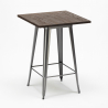 hoge tafel Lix-stijl van industrieel staal en hout 60x60 welded Keuze