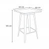 Hoge tafel in industriële stijl van staal en hout 60x60 cm Welded 