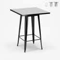 Hoge tafel in industriële stijl van staal 60x60 cm Nut Aanbieding