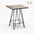 Hoge industriële tafel van metaal en hout 60x60 cm Bolt Aanbieding