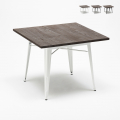 Industriële tafel van staal en hout 80x80 cm Allen Aanbieding