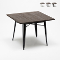 Industriële tafel van staal en hout 80x80 cm Allen Karakteristieken