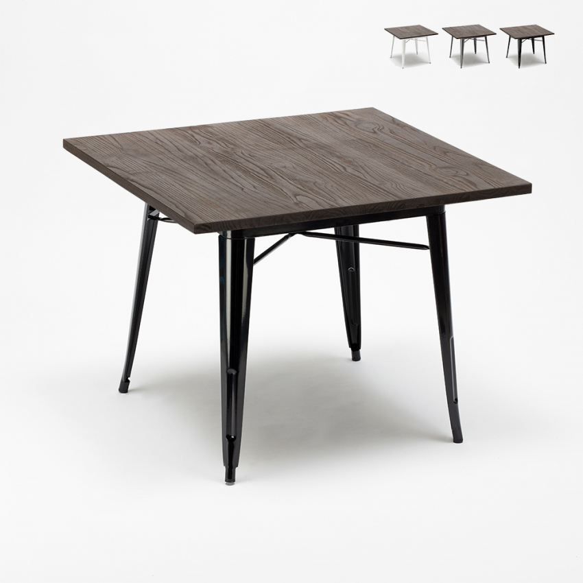 Industriële tafel van staal en hout 80x80 cm Allen Karakteristieken Industriële tafel van staal en hout 80x80 cm Allen Karakteristieken